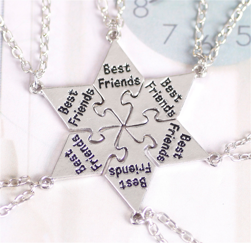 6 Pcs/Set Best Friend Necklace - Men'S Accessories Best avaliação e preço