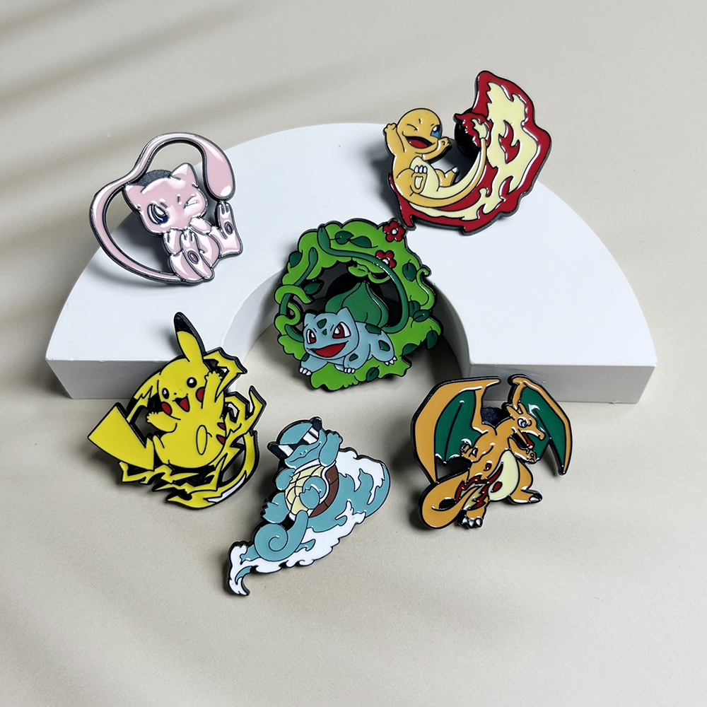 6pcs Anime Pins Set Pokemon En - Lapel Pin Enamel avaliação e preço