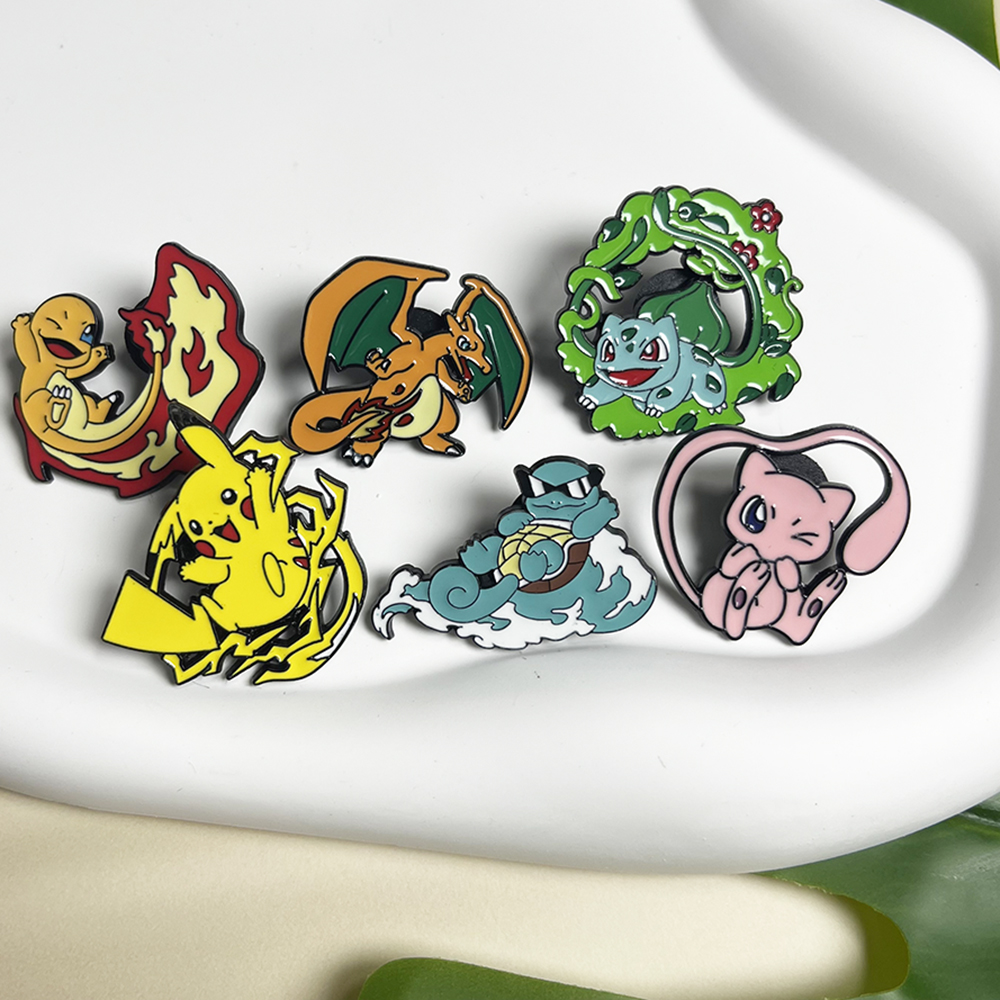 6pcs Anime Pins Set Pokemon En - Lapel Pin Enamel avaliação e preço