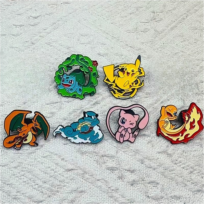 6pcs Anime Pins Set Pokemon En - Lapel Pin Enamel avaliação e preço